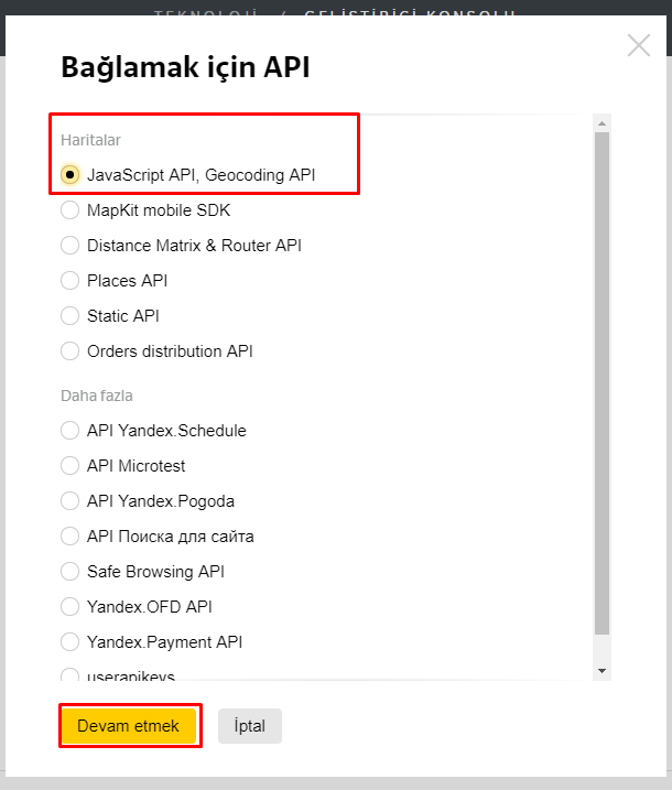 Yandex карта api