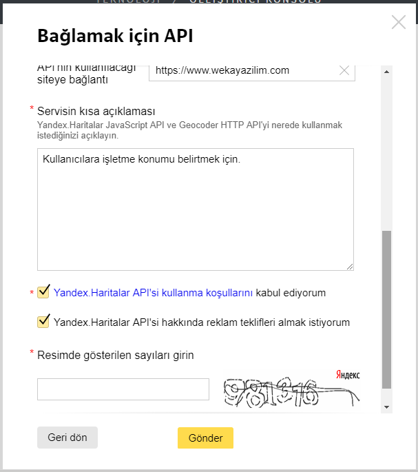 Yandex карта api